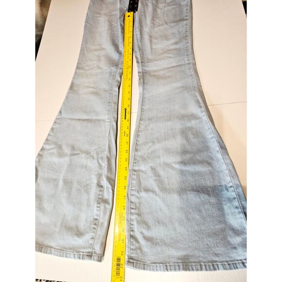 JC & JQ Bell Bottom Flare Stretch Blue Jean Boho Western High Rise XL GP3316 761 - Picture 10 of 11
